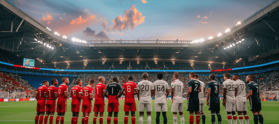 football players at the stadium